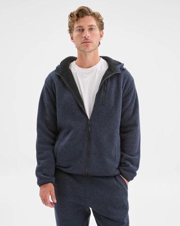 Teddy Lined Zip Through Fleece Hoodie