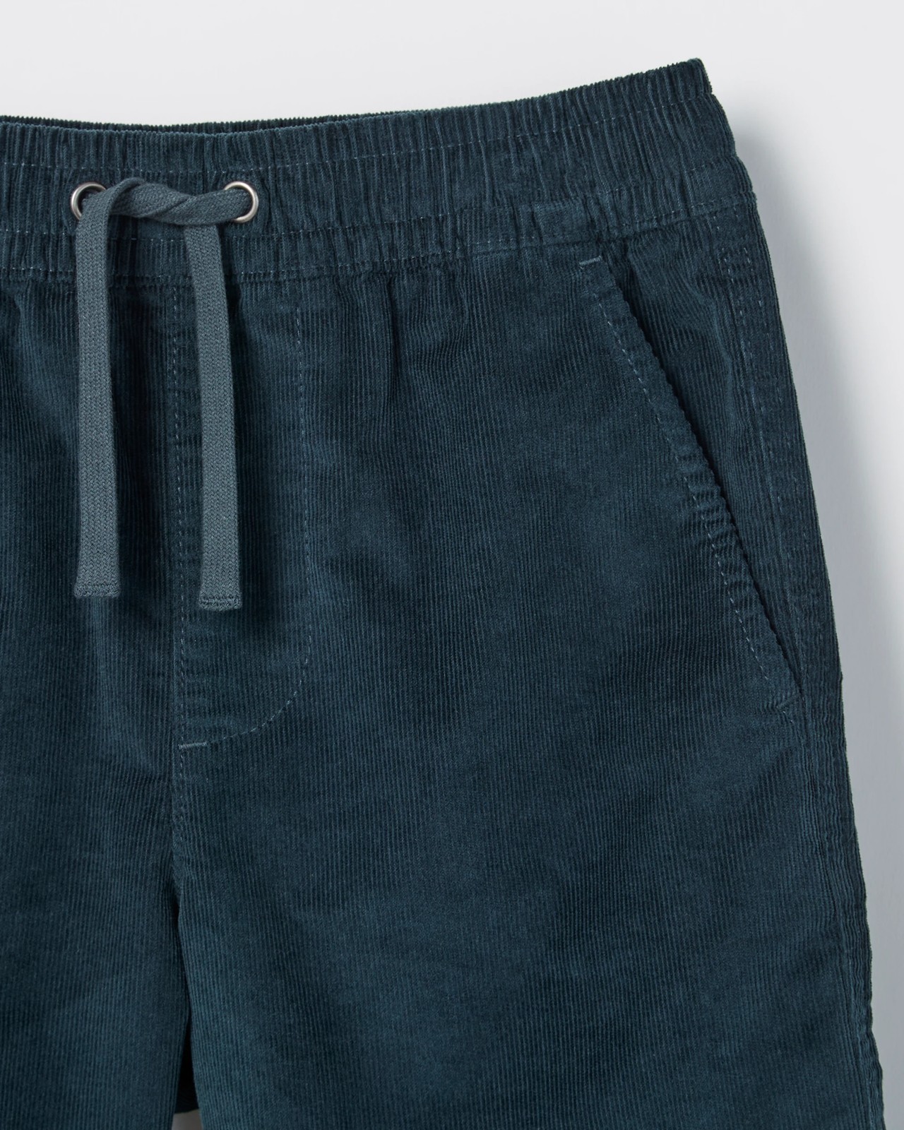 Cotton Elastic Waistband Corduroy Shorts - Green 6 of 6