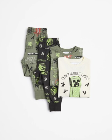 Minecraft Younger Kids Boys Cotton Pyjama Set - 2 Pack