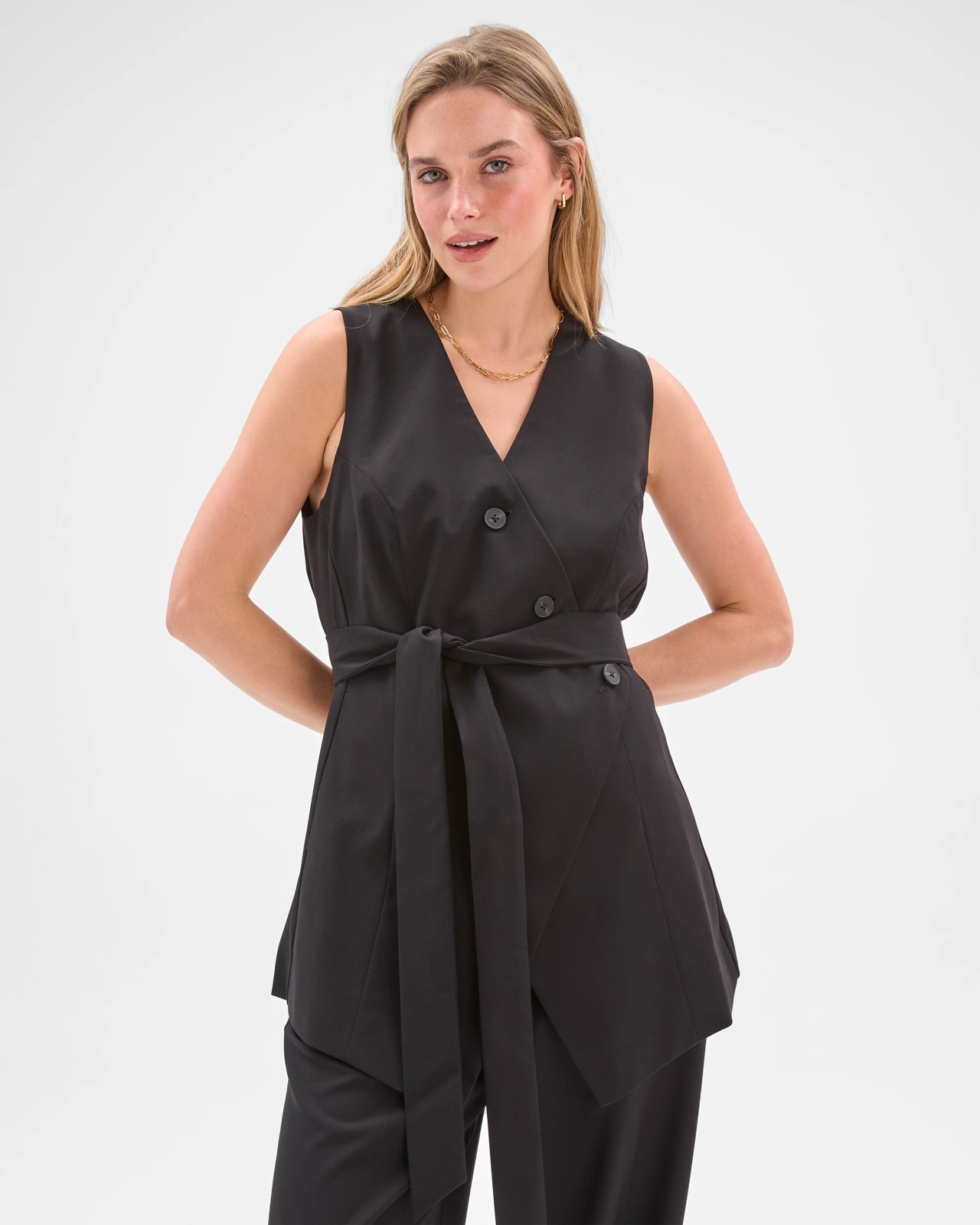Lily Loves Asymmetric Vest - Black 3 of 5