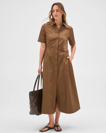 Preview Australian Cotton Volume Midi Shirt Dress