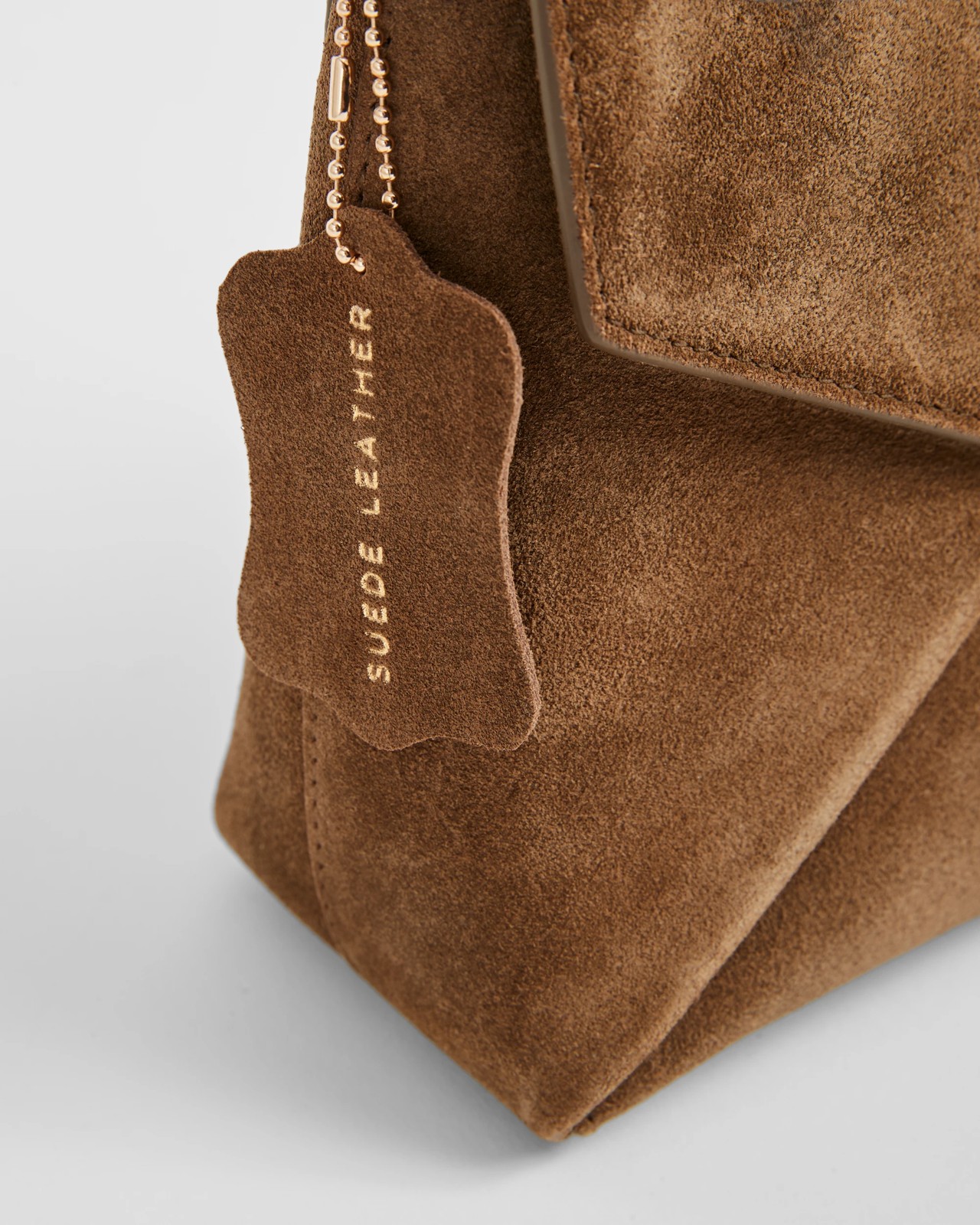 Premium Suede Leather Envelope Crossbody Bag - Hazelnut 3 of 5