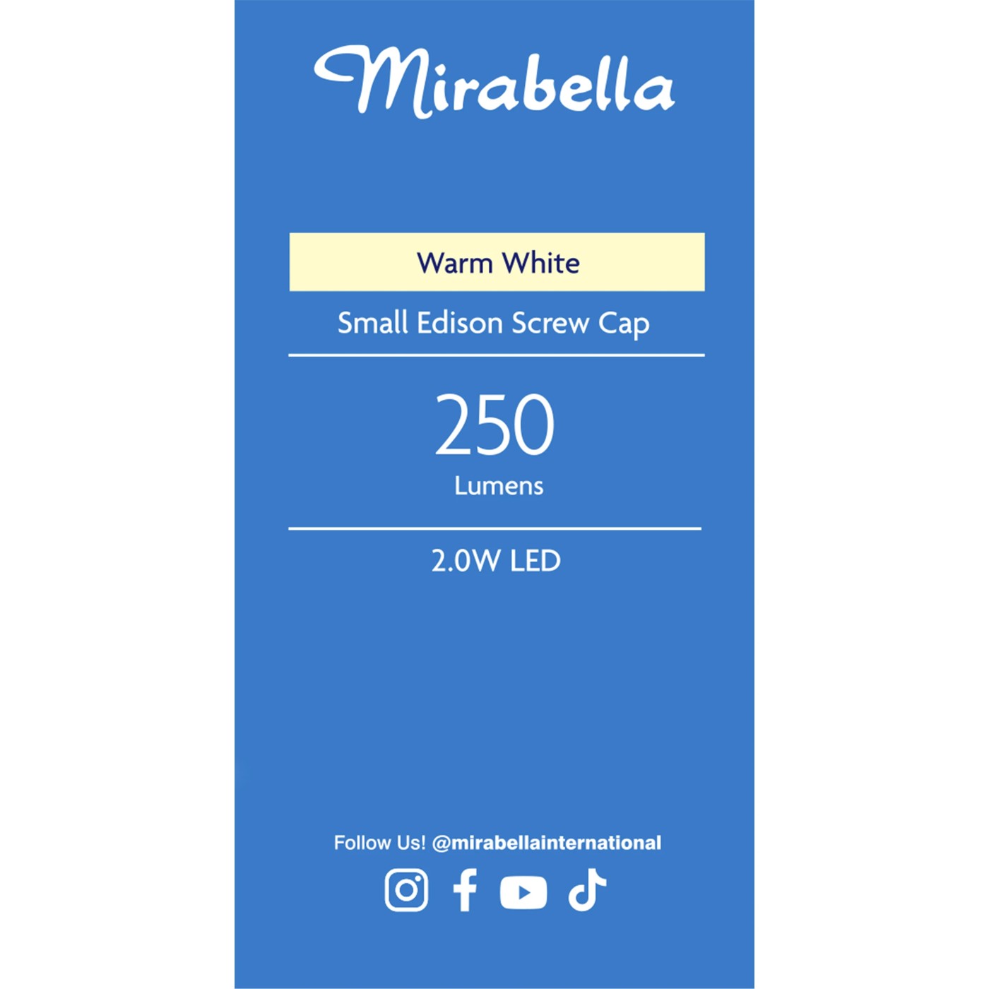 Mirabella Round LED 2W E14 Small Edison Screw Light Bulb 5 of 5