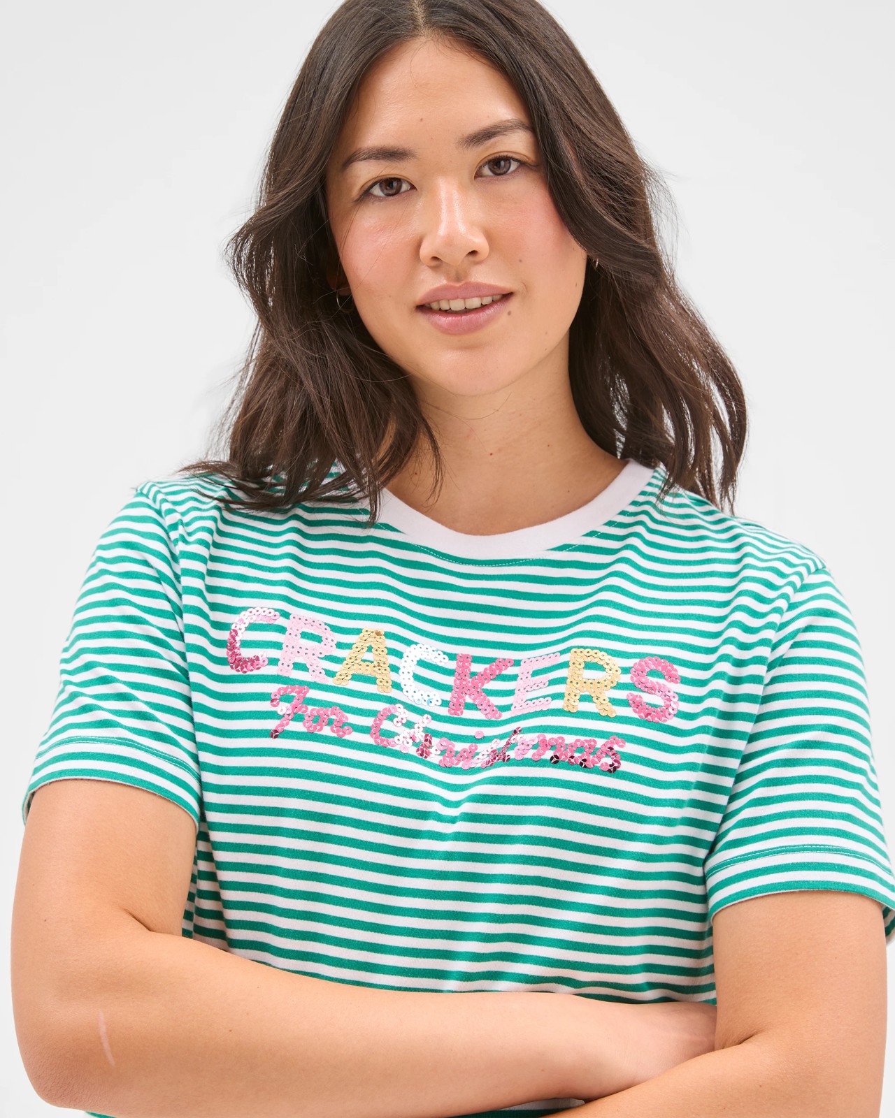 Australian Cotton Embellished Christmas T-Shirt - Crackers 5 of 5