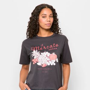 Australian Cotton Step Hem Boxy Crop T-Shirt thumbnail 2