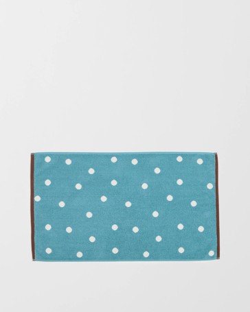 Senna Australian Cotton Polka Dot Bath Mat - Adriatic Blue