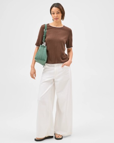 Contrast Trim Knit T-Shirt