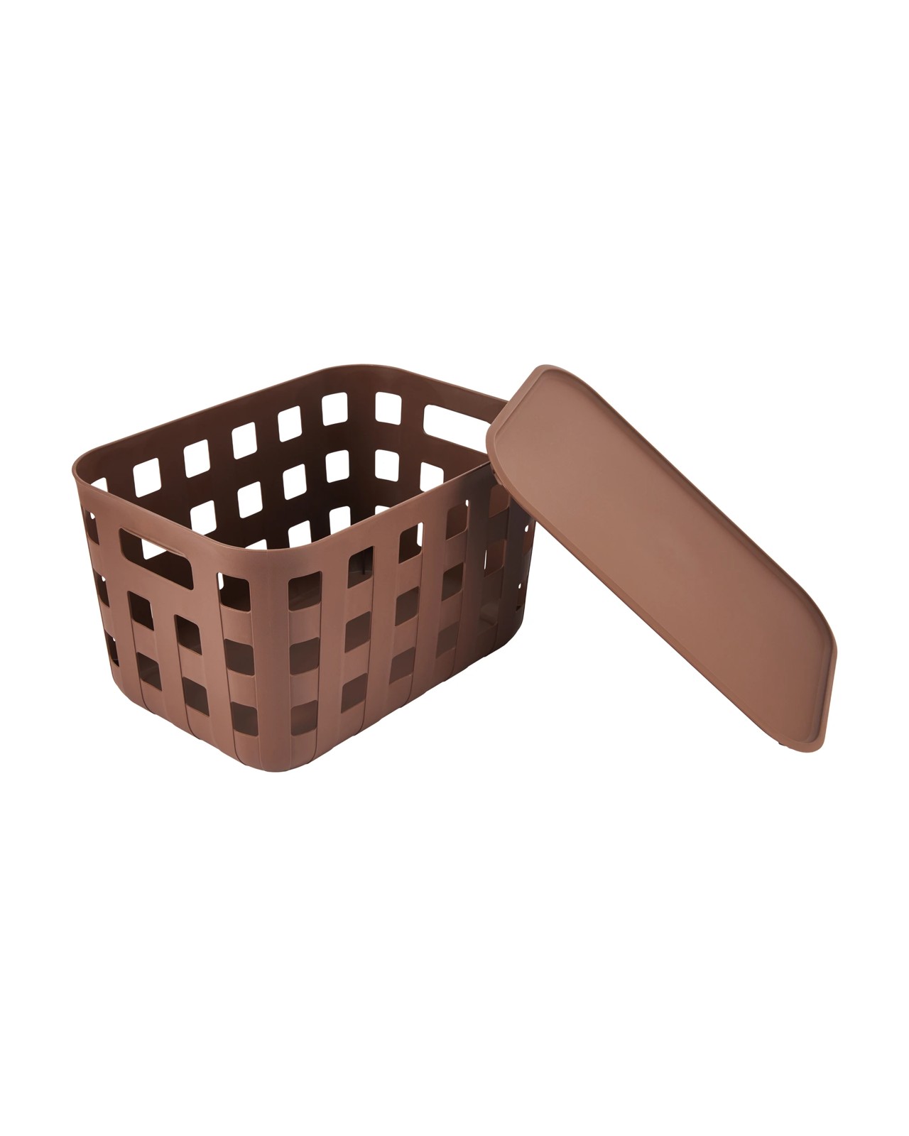 18L Rectangle Trellis Basket with Lid, Chocolate - Anko 3 of 6