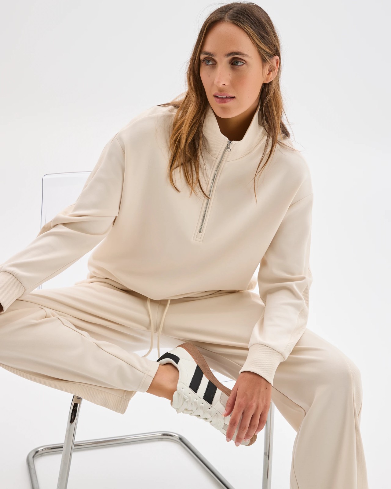 Active Movement 1/4 Zip Jumper - Oatmilk 5 of 5