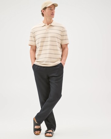 Australian Cotton Striped Polo Top