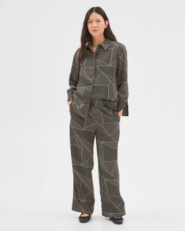 Preview Flat Front Wide Leg Pants