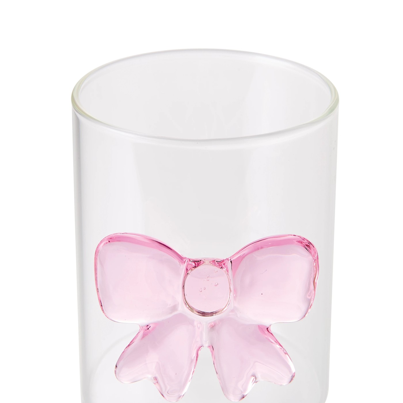 Anko 4 Pink Bow Tumbler Glasses 3 of 4