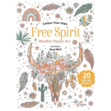 Colour-Your-Own Free Spirit Mindful Poster Art - Grace West