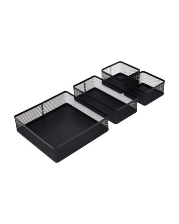 Anko 4 Pack Mesh Drawer Set - Black