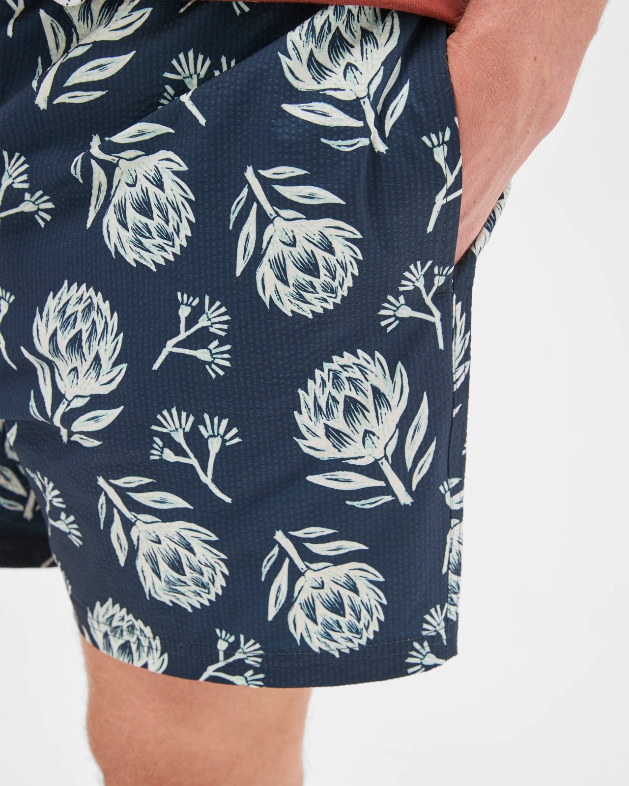 Volley Print Seersucker Bondi Swim Boardshorts 5 of 6