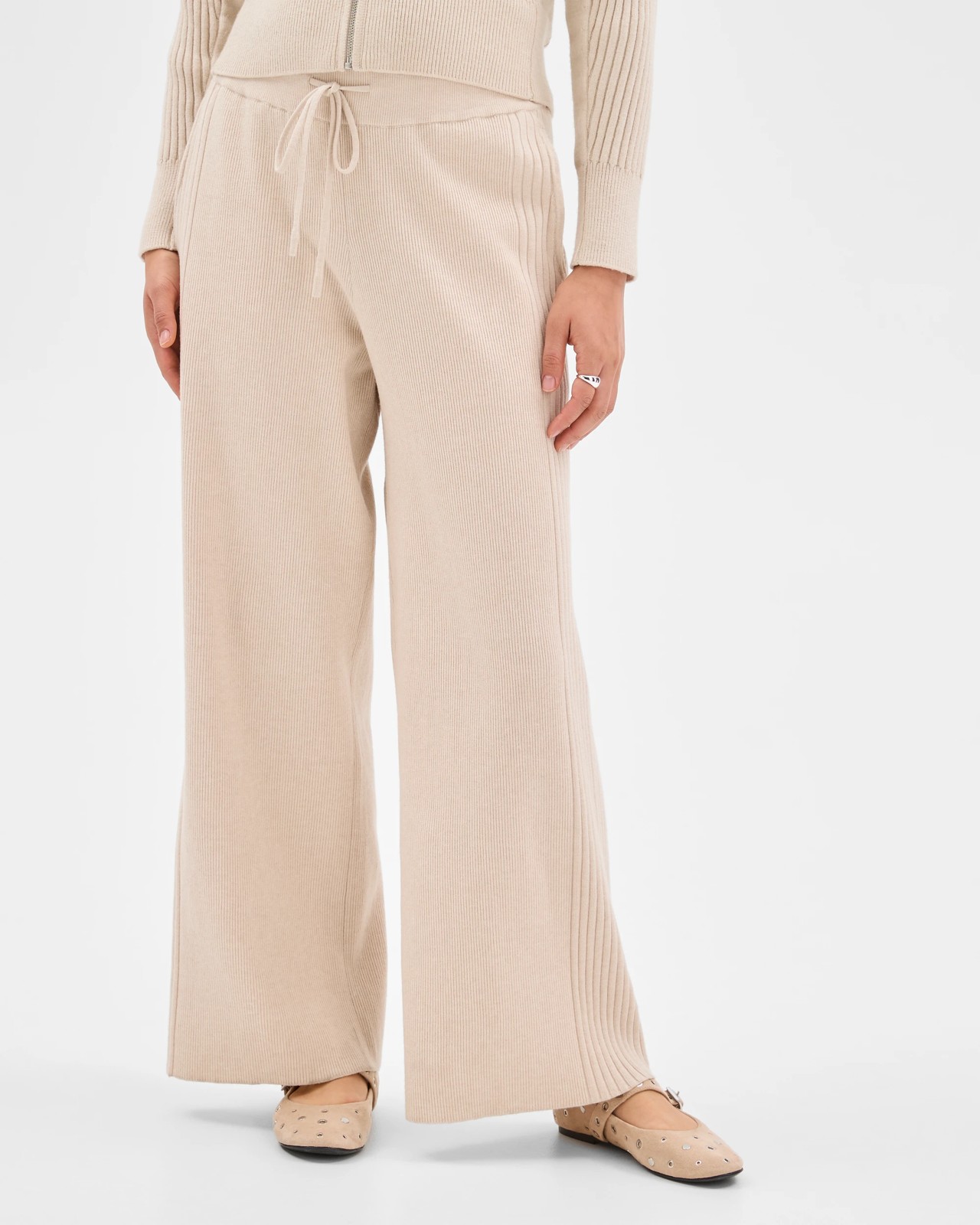 Clean Knit Rib Lounge Pants - Birch Marle 5 of 5