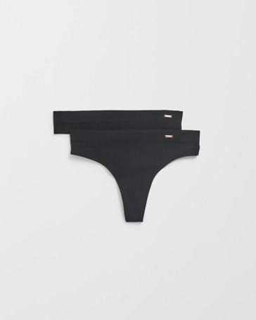 Lily Loves 2 Pack Rib Seamfree High Waist G-String Briefs