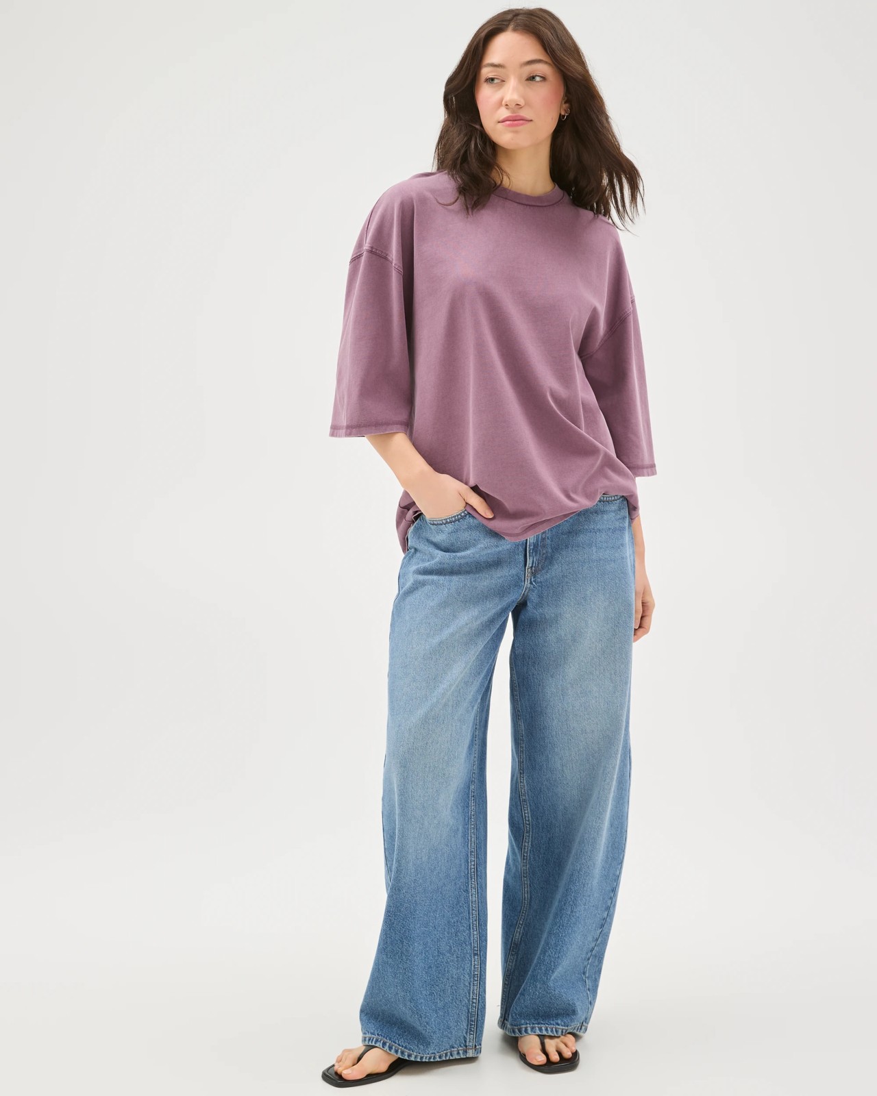 Lily Loves Australian Cotton Oversized T-Shirt - Lilac Ash 2 of 5