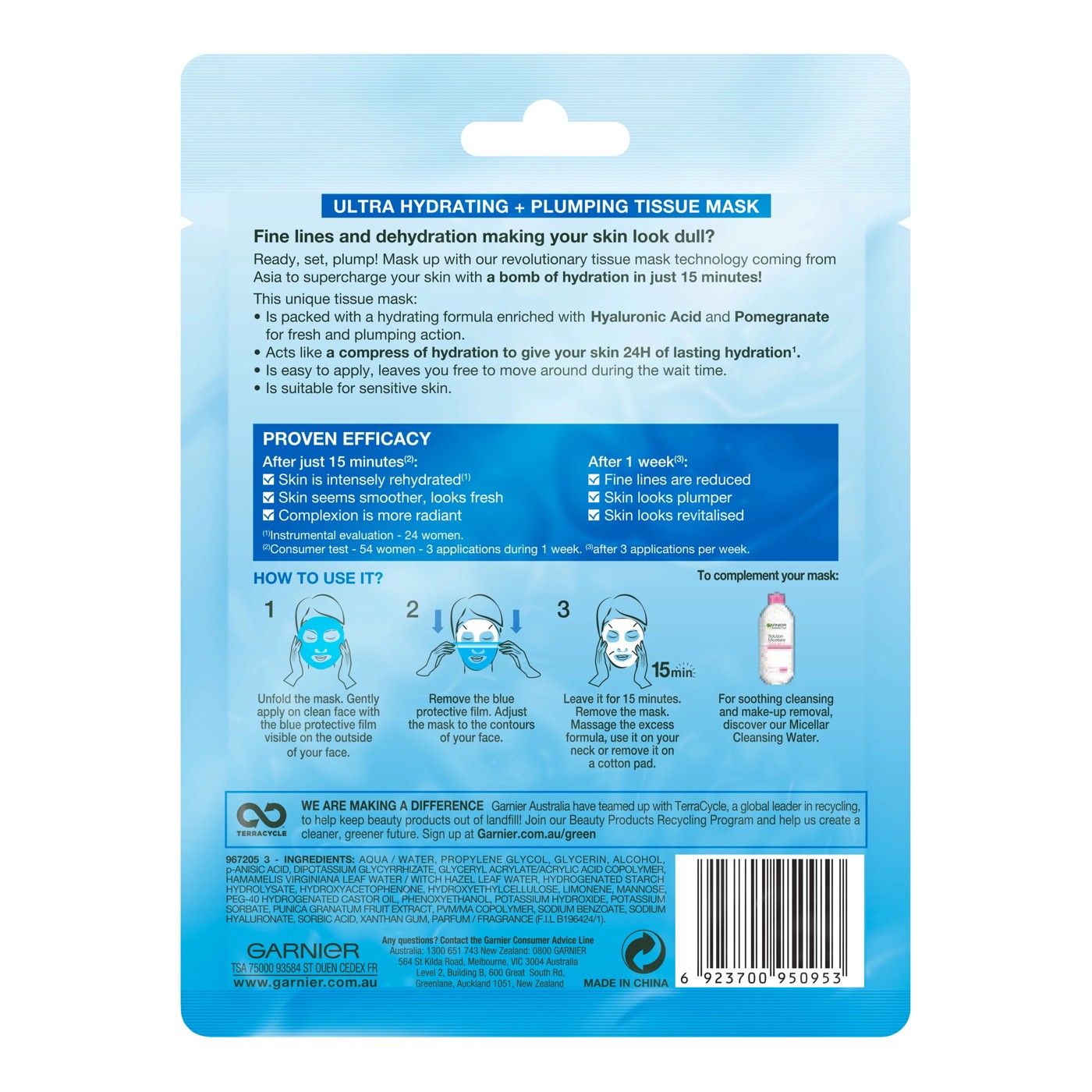 Garnier SkinActive Hydra Bomb Tissue Mask 32g - Pomegranate & Hyaluronic Acid 2 of 6