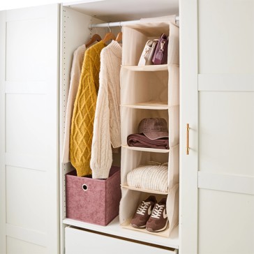 Anko Linen Look 5 Shelf Deep Hanging Organiser