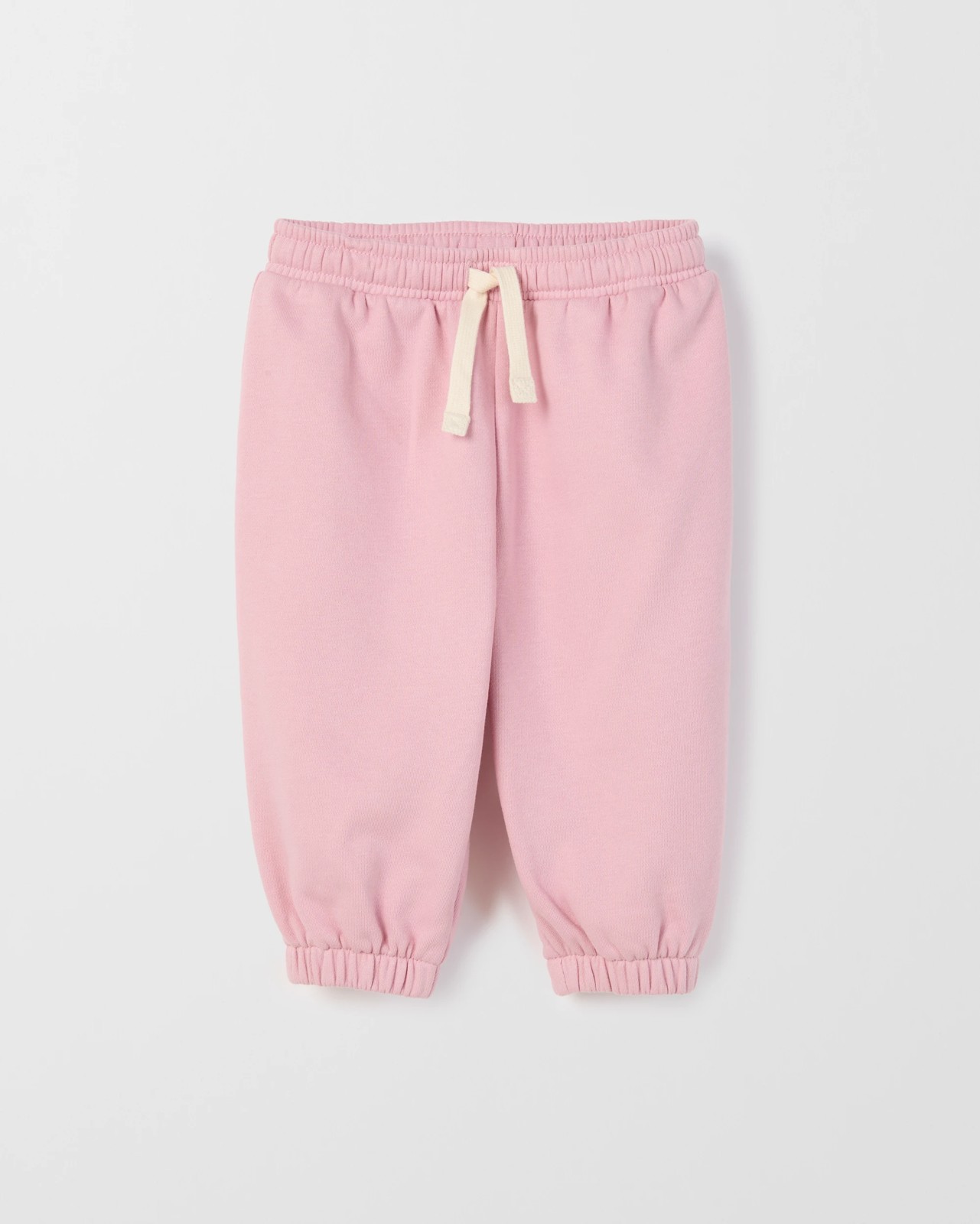 Baby Australian Cotton Blend Plain Trackpants - Bleached Mauve 2 of 3