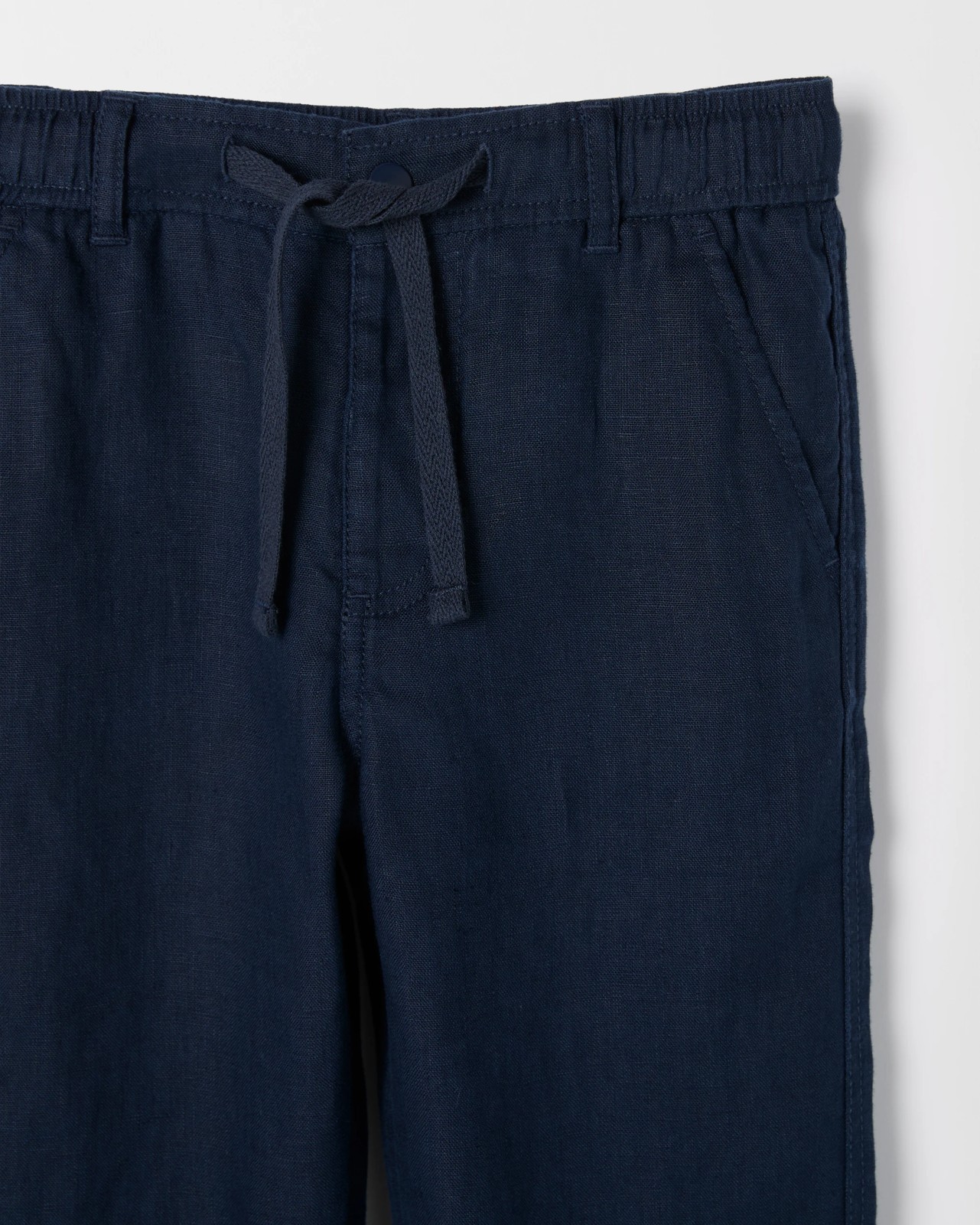 European Linen Full Length Pants - Navy Blue 2 of 2