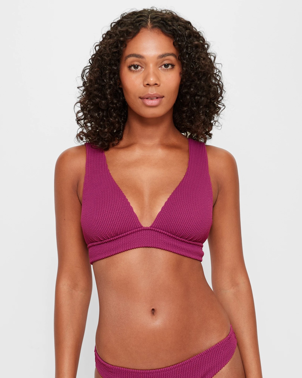 Crinkle Plunge Swim Bikini Top