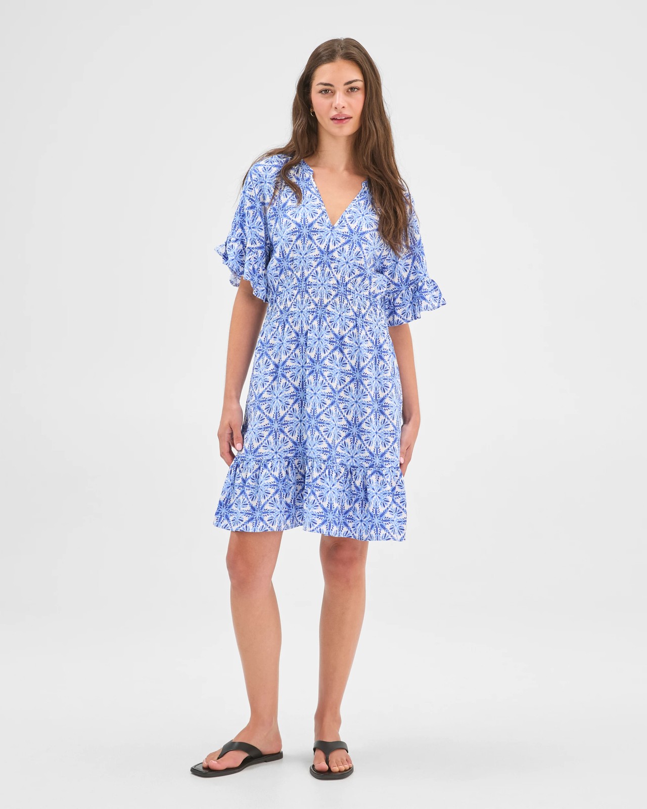 Petites Shirred V-Neck Dress 6 of 6