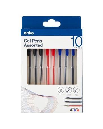 Anko 10 Pack Assorted Gel Pens