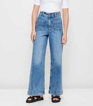 Mila Denim Super High Rise Wide Leg Full Length Jeans