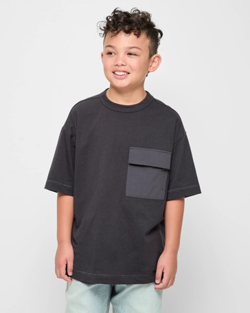 Australian Cotton Contrast Pocket Oversize T-shirt