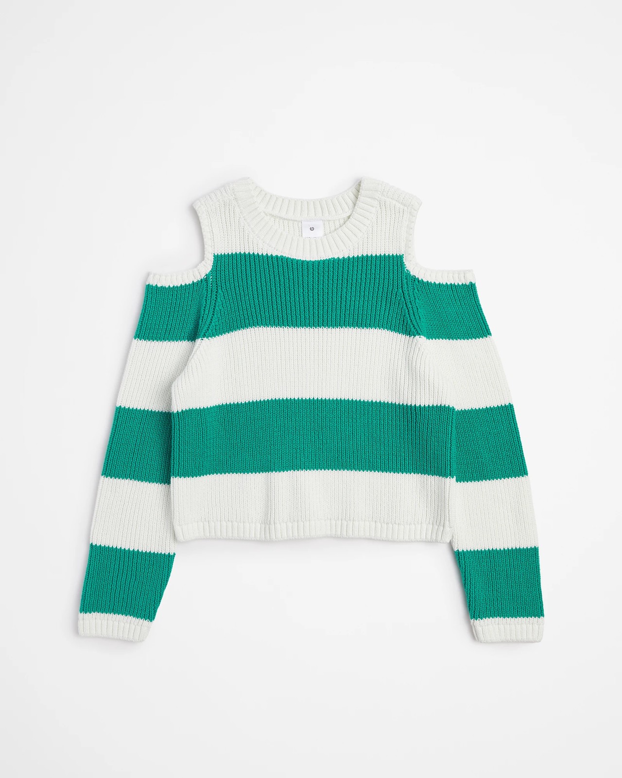 Cold Shoulder Knit Jumper Green Stripe Target Australia