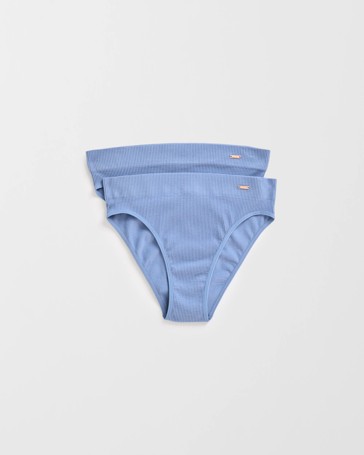 Lily Loves 2 Pack Ribbed Seamfree High Waisted Bikini Briefs