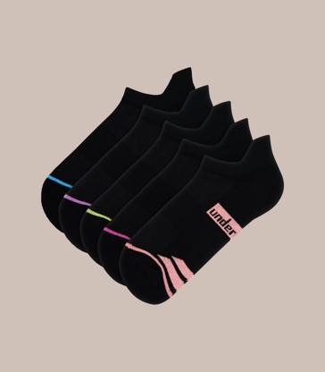 5 Pack Cushioned Sports Heel Tab Socks - Underworks