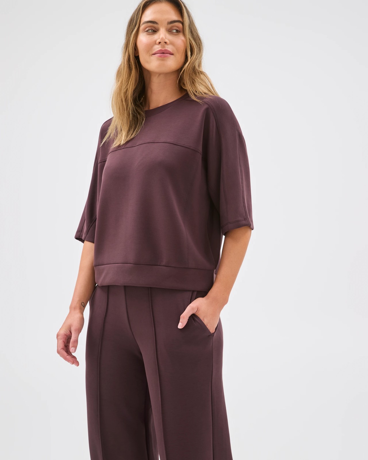Active Summer Movement Yoga Culotte Pants - Raisin 3 of 6