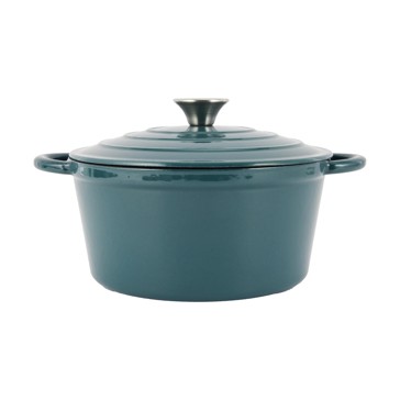 4L Green Cast Iron Casserole - Anko