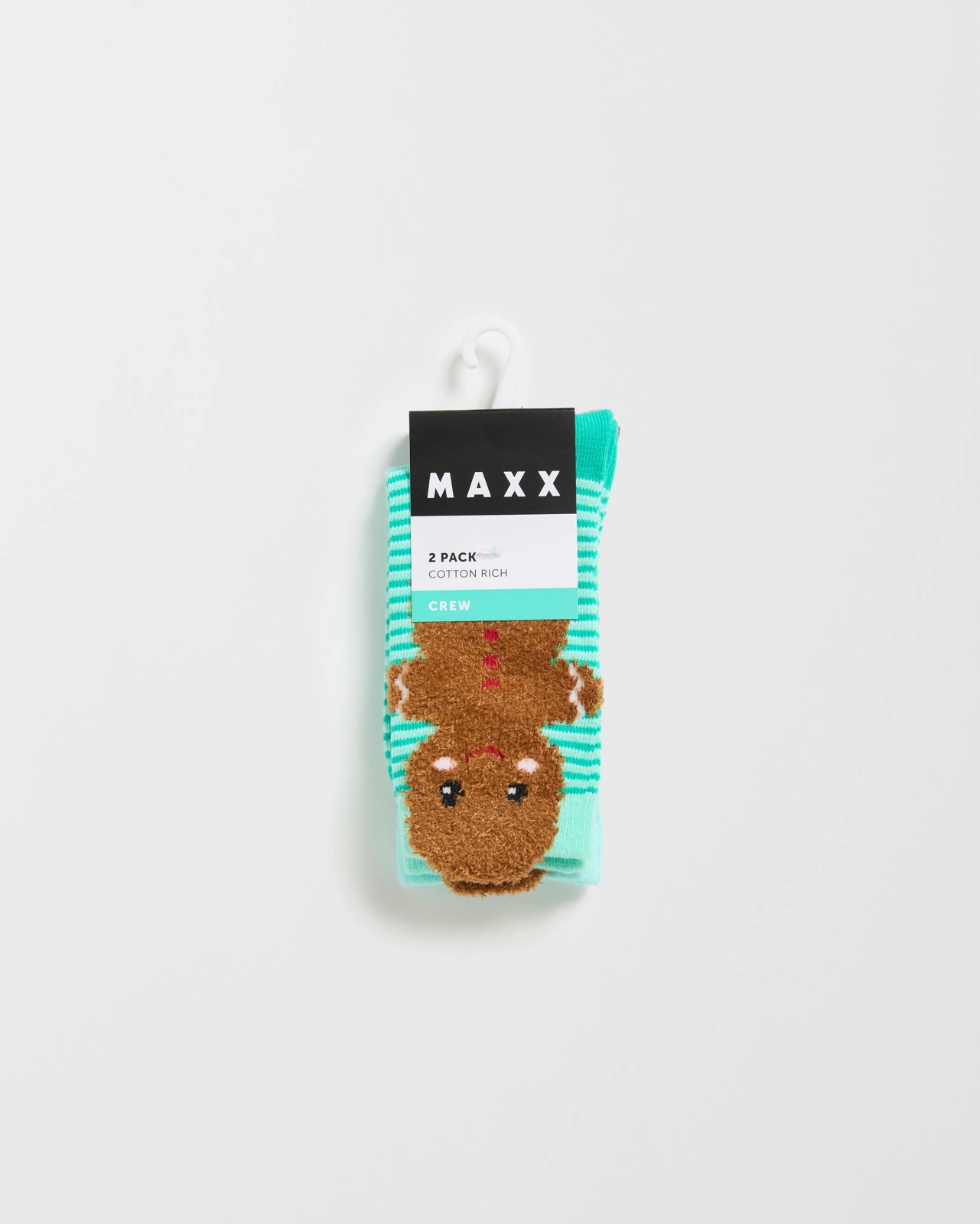 Maxx Cotton Applique Christmas Casual Socks - Gingerbread Man Green 3 of 3