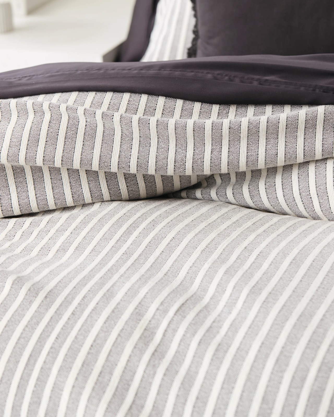 Ryan Textured Stripe Cotton Quilt Cover Set 6 of 6