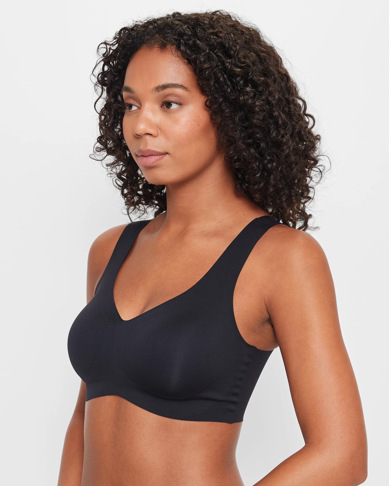 No Show Bonded Crop Top - Black