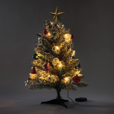 Anko 60cm (2ft.) Light Up Mini Green Flocked Christmas Tree