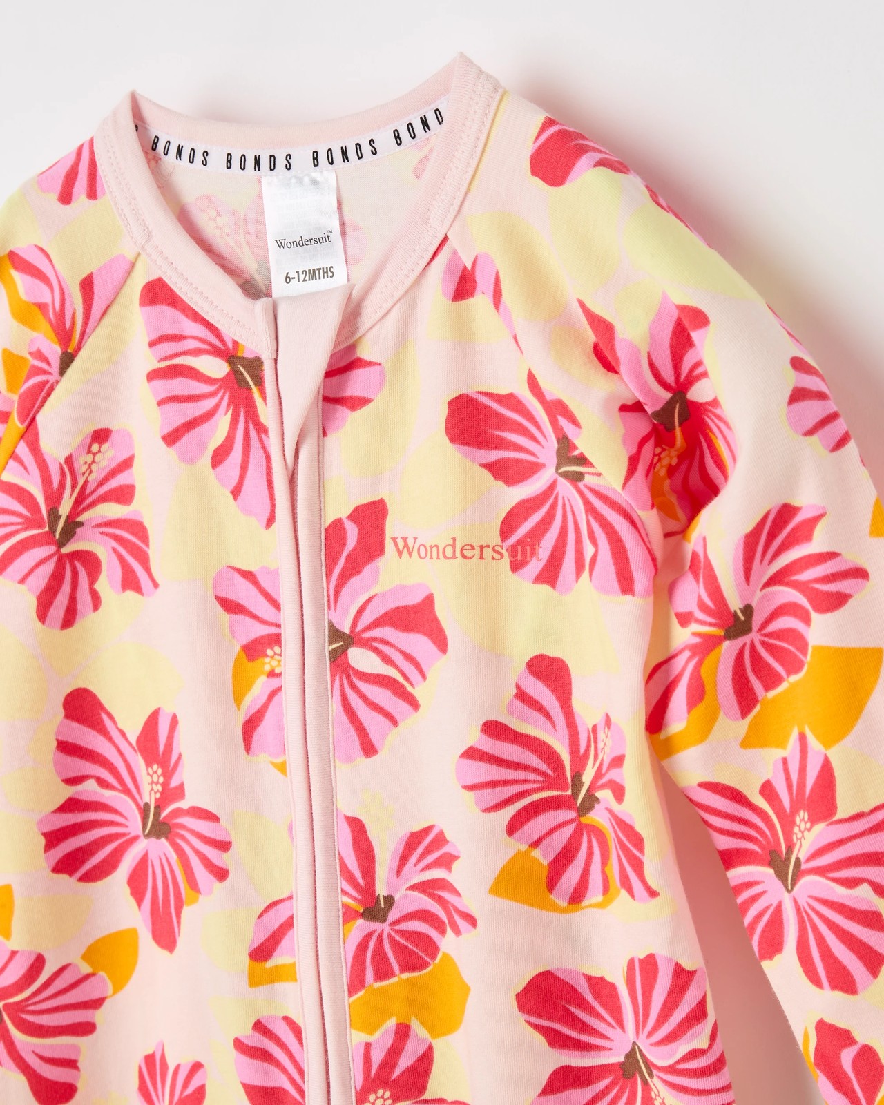 Bonds Baby Print Zip Wondersuit Coverall - Pink Island Glow 2 of 2