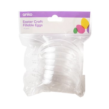 4 Pack Easter Craft Fillable Eggs - Anko