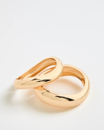 2 Pack Wavy Hinged Bangles