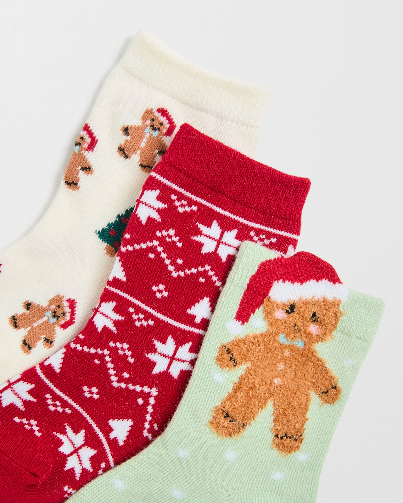 Baby Cotton Rich 3 Pack Christmas Crew Socks - Gingerbread 2 of 3