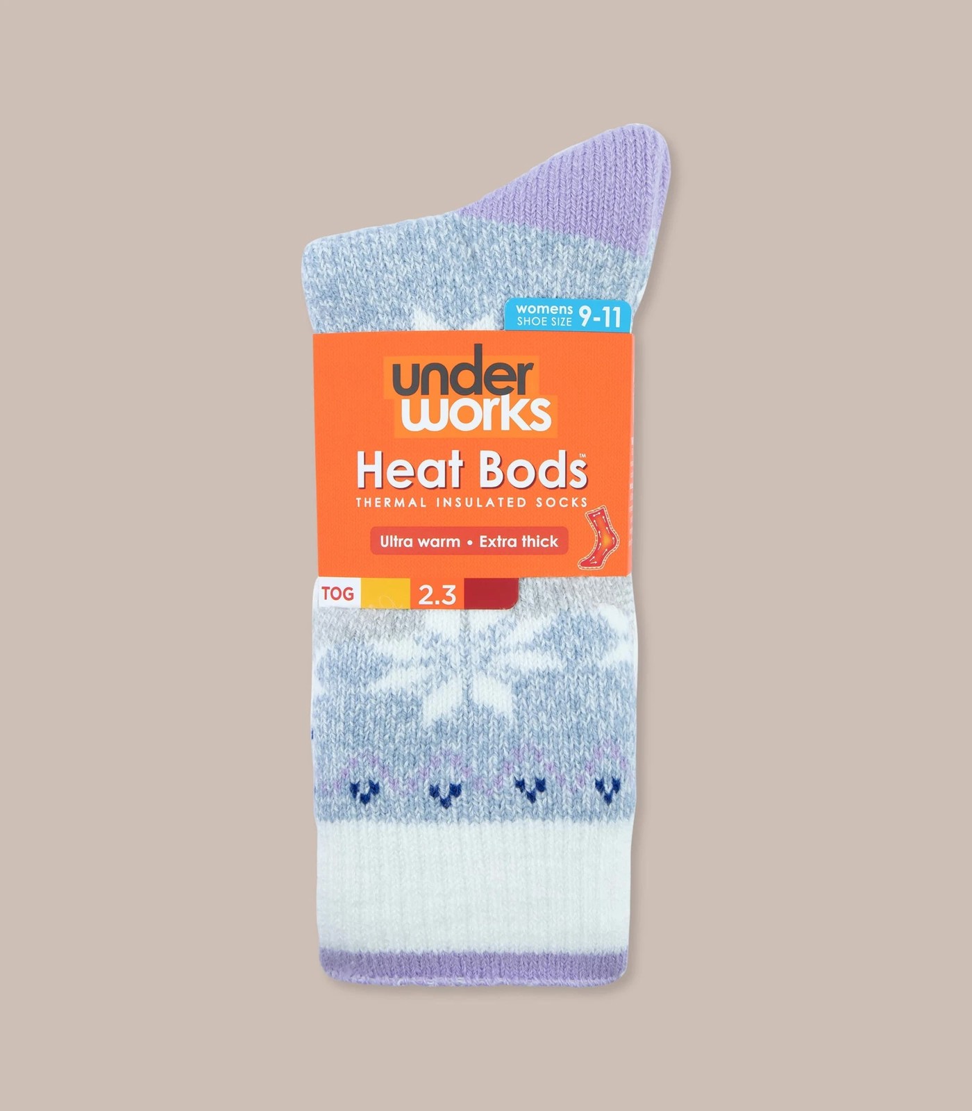 Underworks Womens 1 Pack Heat Bods 2.3 TOG Crew Socks Target