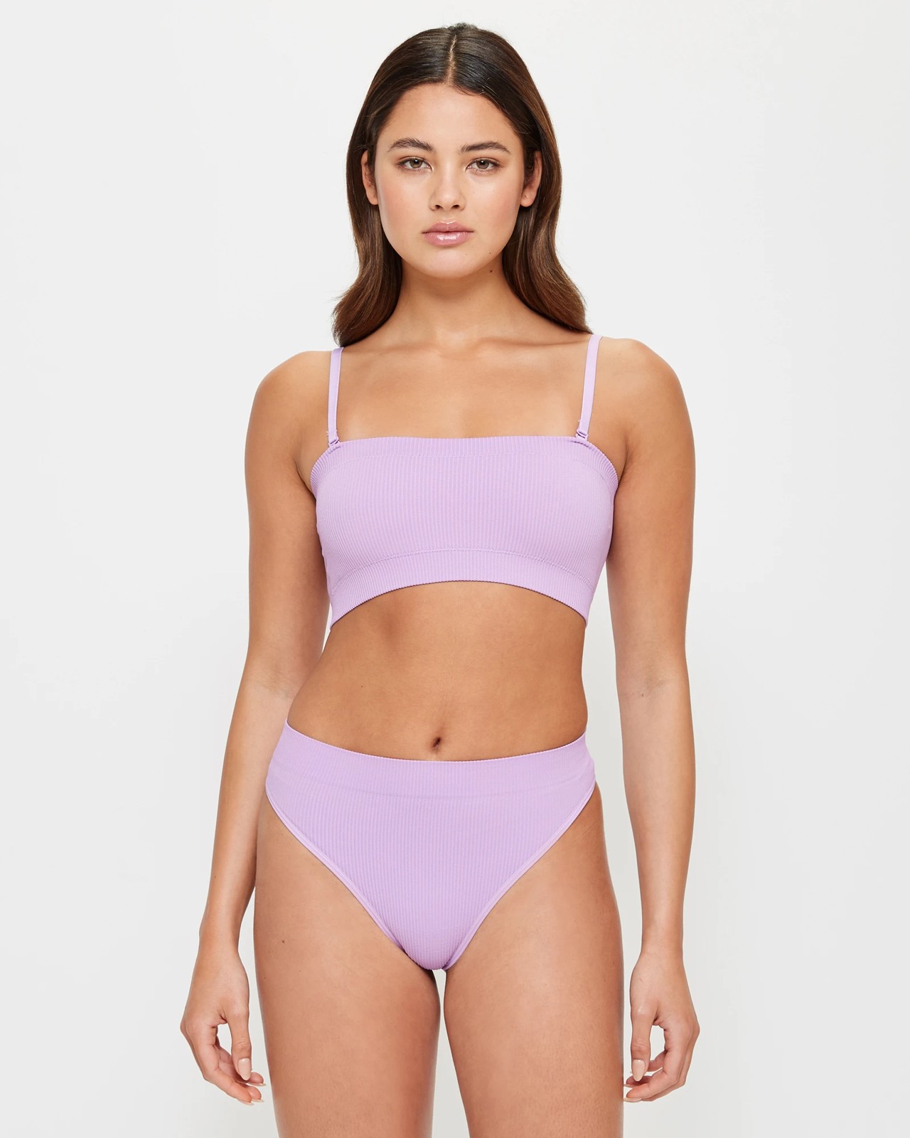 Seamfree Rib Bandeau Crop Top - Lily Loves