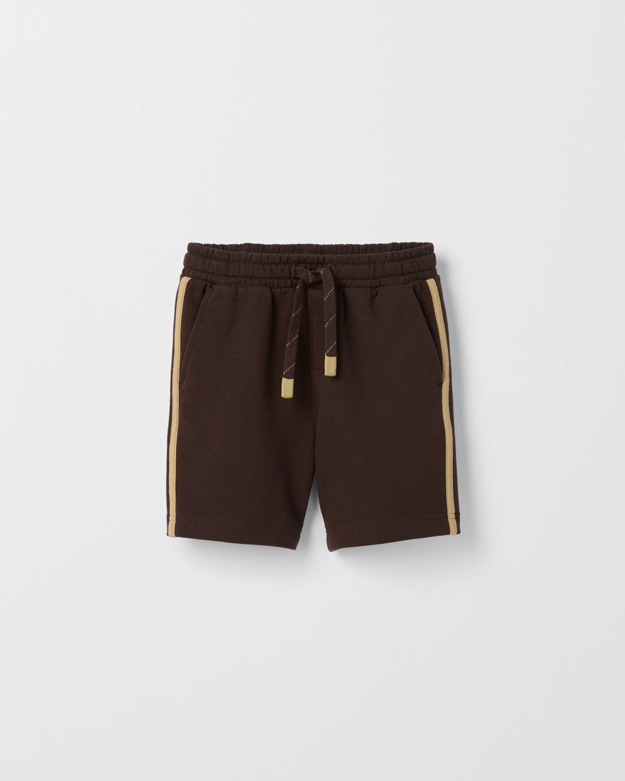 Australian Cotton Blend Elastic Waist Shorts - Brown 4 of 5