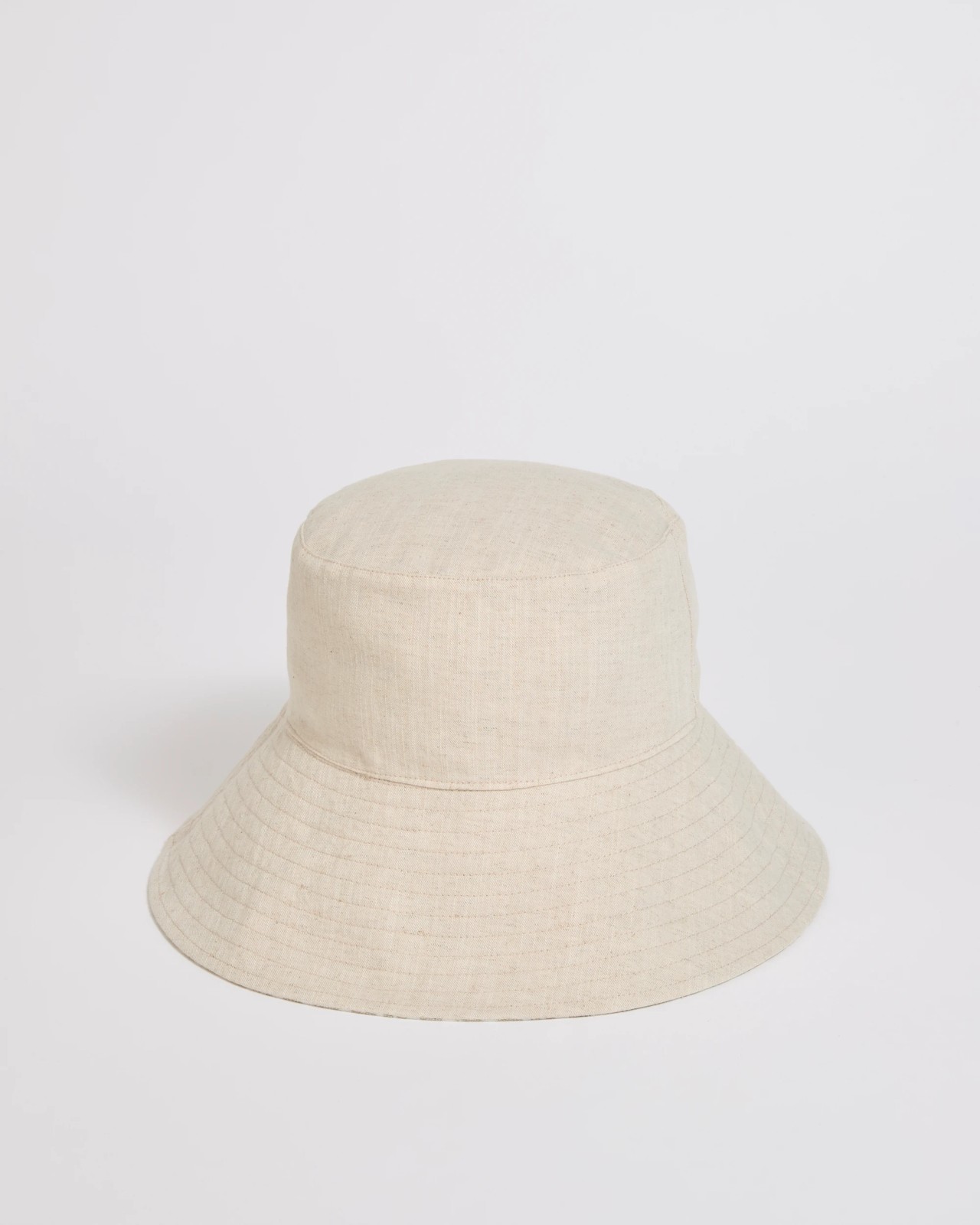Wide Brim Reversible Bucket Hat - Natural Stripe 2 of 3