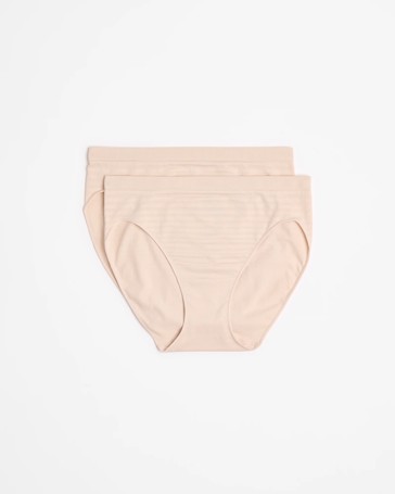 2 Pack Seamfree Matte and Shine High Cut Briefs
