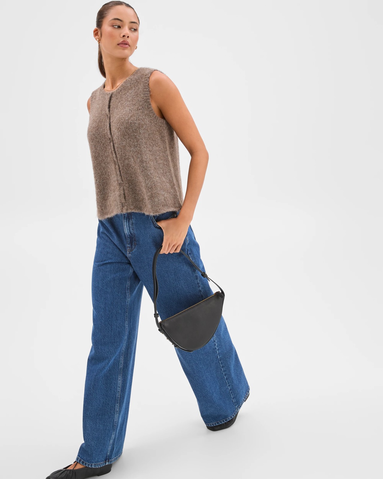 Lily Loves Fluffy Knit Vest - Cedar Marle 3 of 6